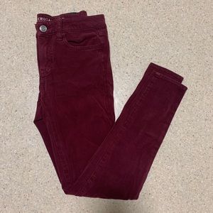 American Eagle Burgundy Jegging